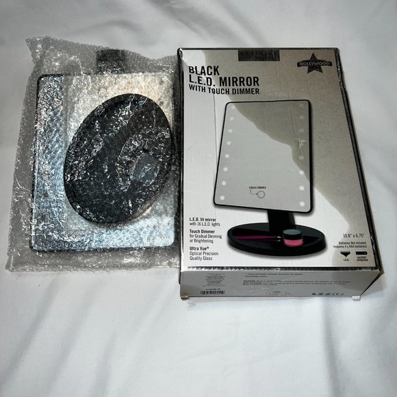 Black LED Mirror with Stand and Dimmer - Picture 5 of 7